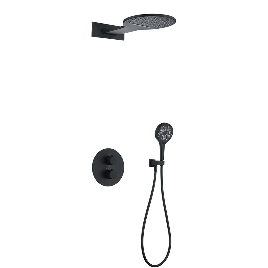 Hot Sale 304 Stainless Bath Rain Concealed Thermostatic Shower Mixer Set For Hotel Bathroom