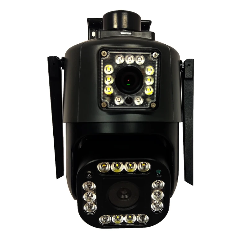 4MP Dual Lens 180 Degree Compatible IP PoE Security Camera ColorVu IP66 Two way Audio Outdoor CCTV Camera