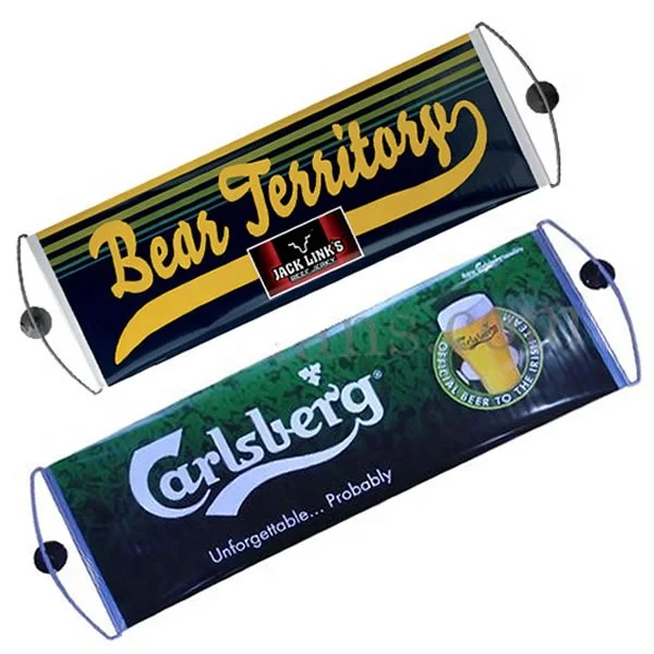 Custom Logo Printing 24x70cm Hand Held Roll Up Retractable Scroll Banner For Advertising/Sports Football Fans