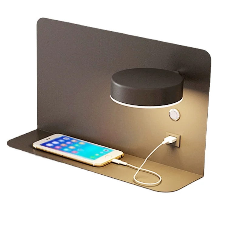 Fashion minimalist design USB charging port wall lamp for living room dining room bedroom