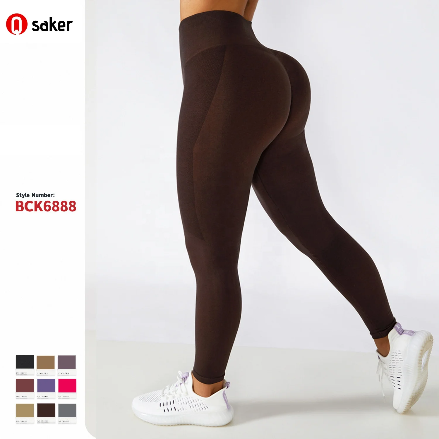 Stitch color leg side design four strands of wire scrunch butt yoga pants custom logo Super Elastic Gym Fitness Leggings