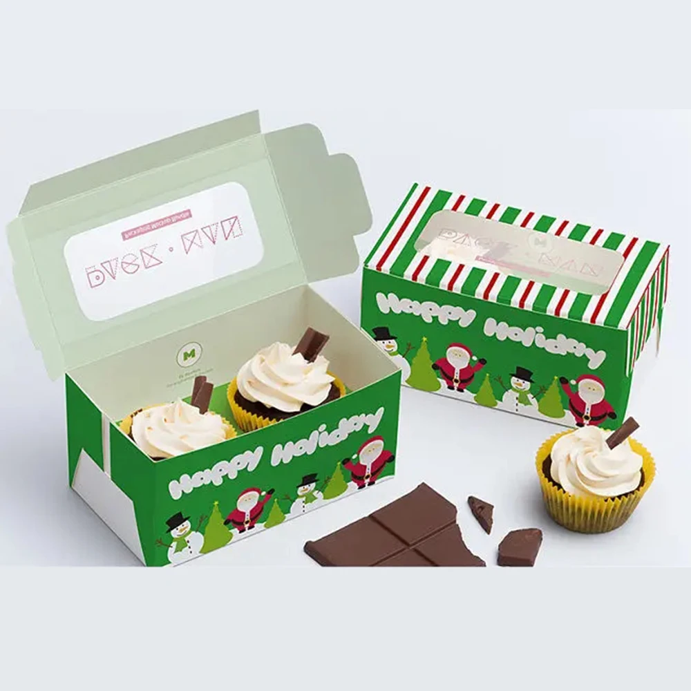 Коробка для торта одноразовая на заказ с окном коробка белая картонная крафт-бумага