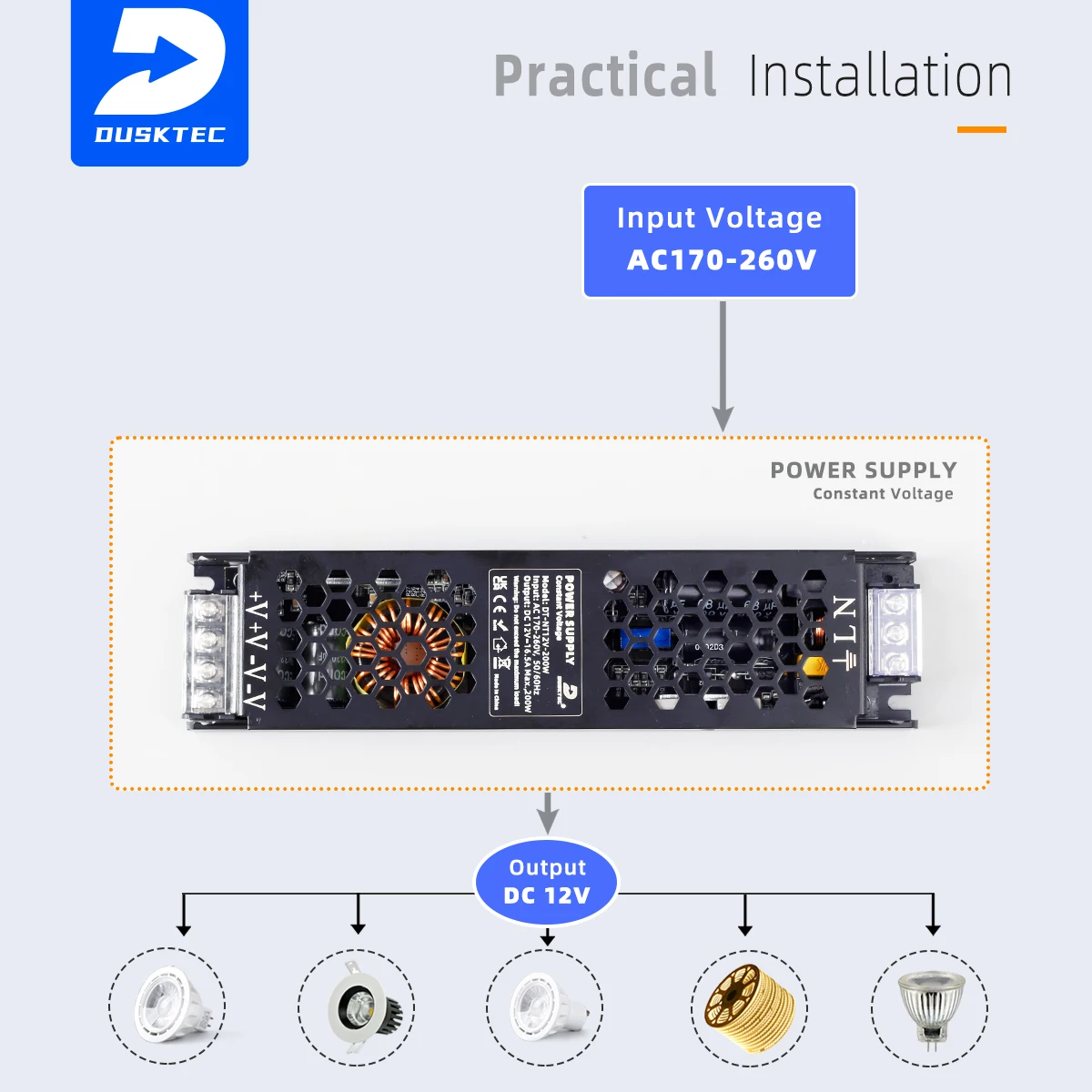 Ультратонкий светодиодный импульсный источник питания DC12V/24V 5A10A20A30A осветительные приборы 60W100W150W Светодиодный драйвер для внутреннего освещения