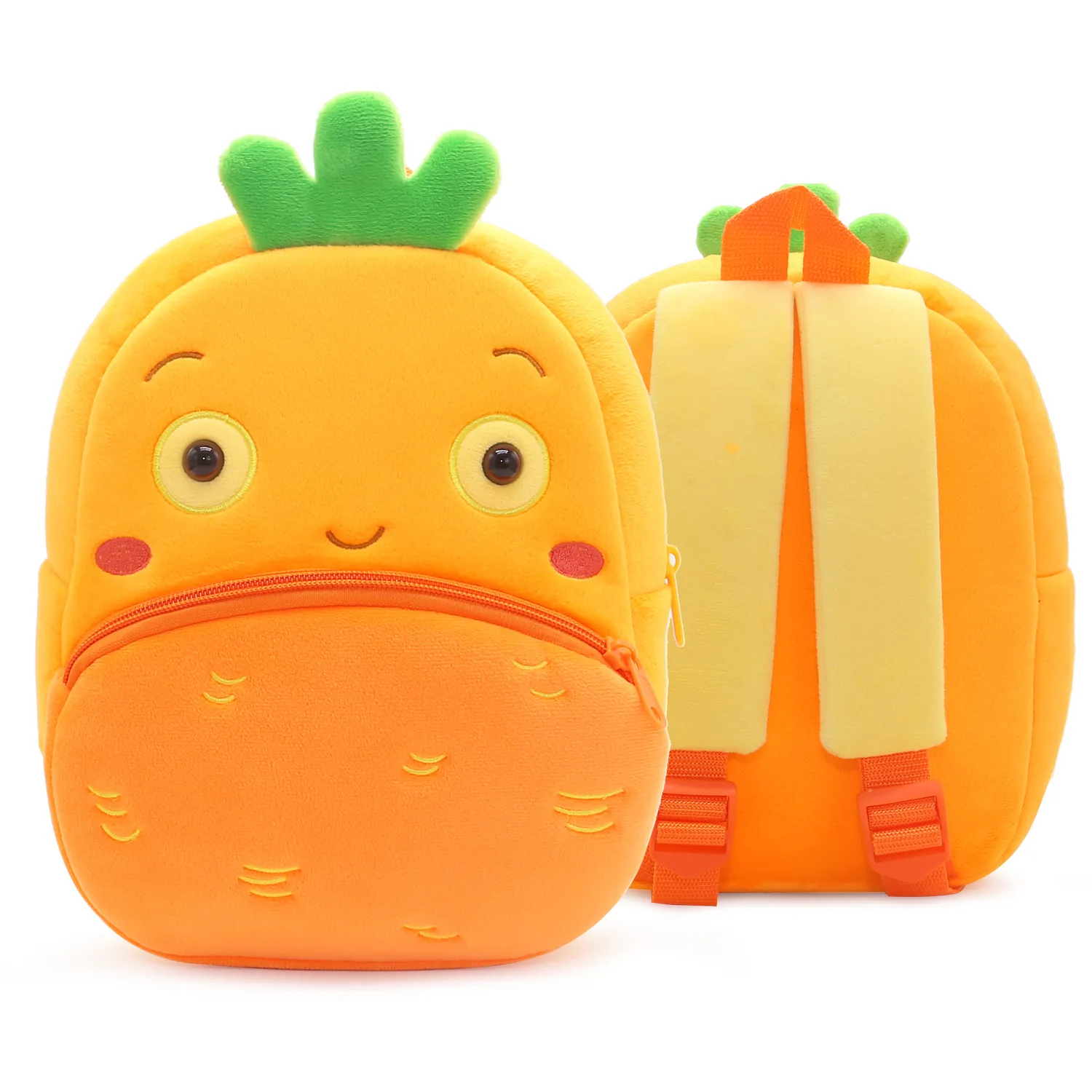 Wholesale plush material children backpack with fruit and vegetable pattern