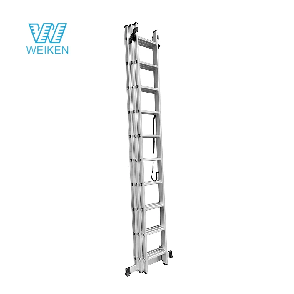 22ft 6.7M High Quality 3 Section Aluminium Step Ladders Industrial  Safety Folding Stair 4 in 1 Multipurpose Extension Ladder