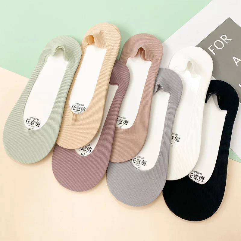 No moq anti-drop design knit shallow mouth invisible short non slip women no show socks