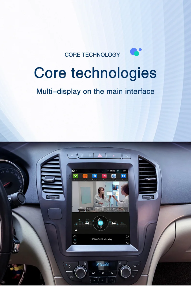 9.7' Vertical style Android 9.0 Car DVD radio GPS PLAYER for OPEL Vauxhall Holden Astra J 2010--2013 navigation 1G 16G