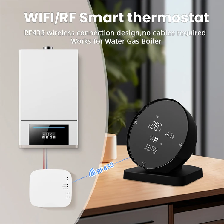 AVATTO Tuya Wifi RF433 Smart Room Gas Water Heater Thermostat Temperature Controller Work with Actuator Water Heater Thermostat