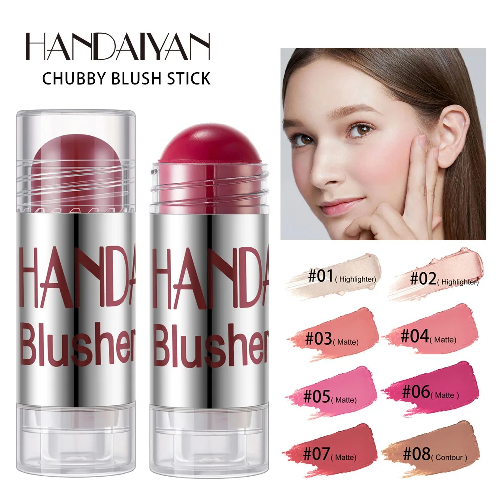
Crayon blush and highlight stick Moist smooth rouge pen blusher and highlight stick OEM factory store 