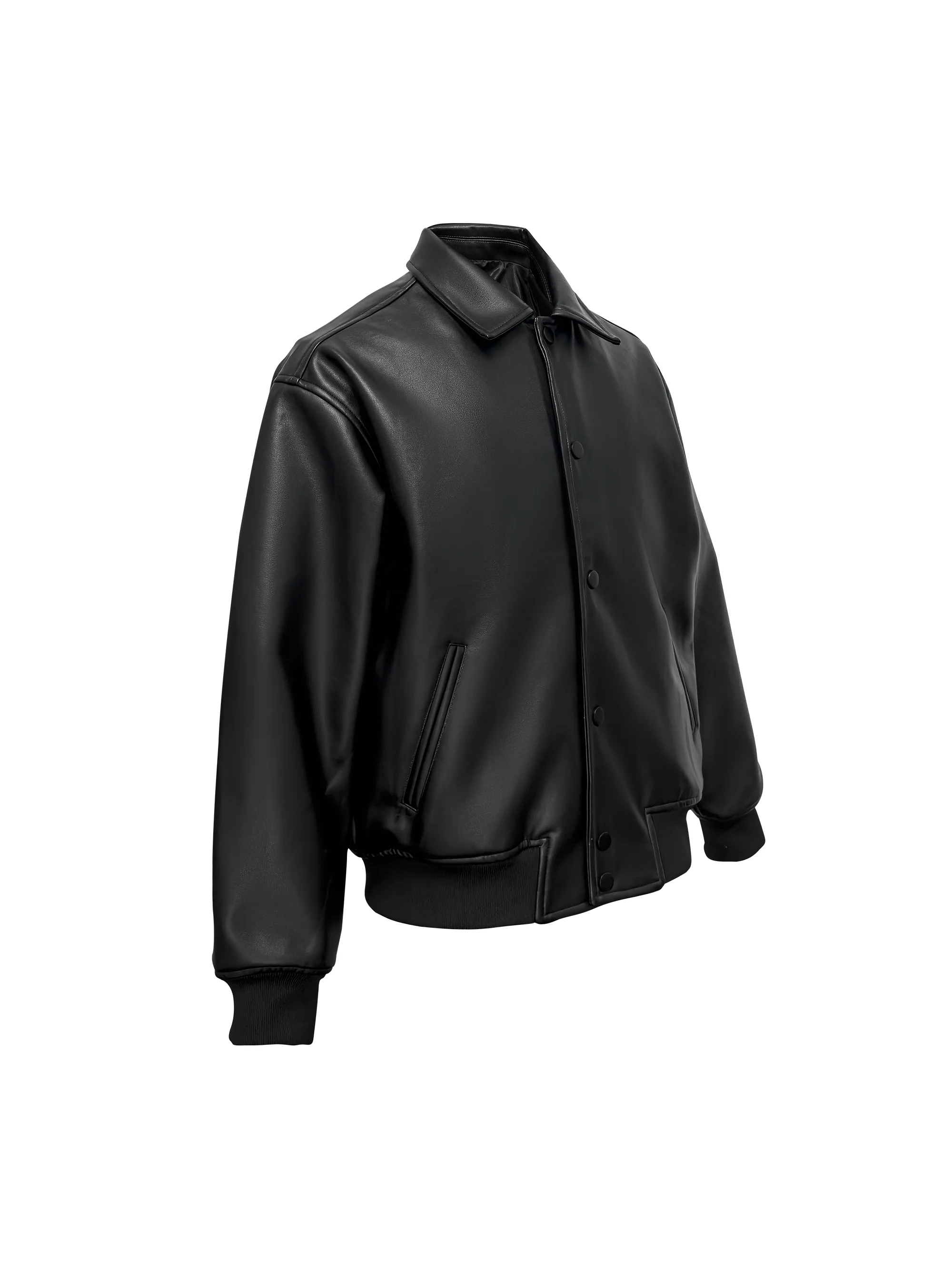 Korean design Turn-down Collar   Black pu Leather Cleanfit Jackets windproof Men coats outerwear