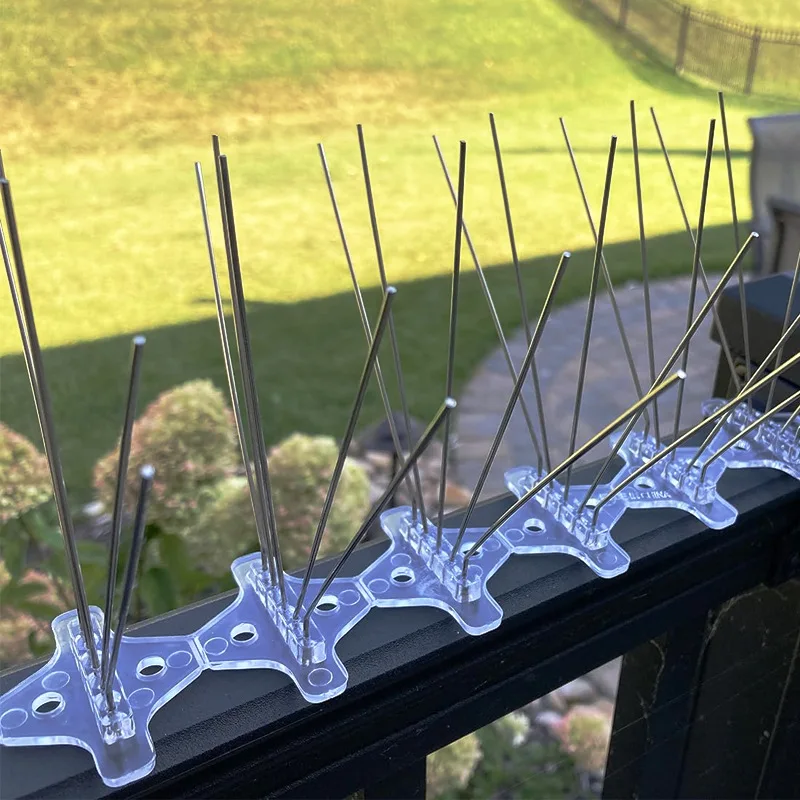 5 Pins Bird Repellent control Steel Anti Pigeon Spike Deterrents Anti-Climb Security Wall Bird Spikes