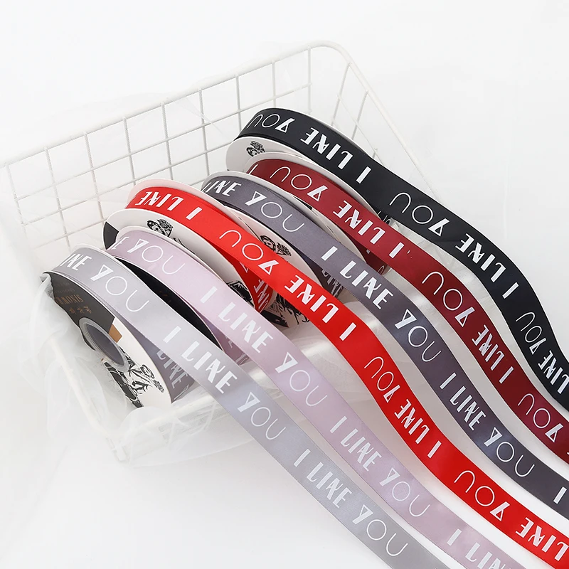 Wholesale  Grosgrain Personalised Ribbon Logo Printed Ribbon for cake flower shop packing