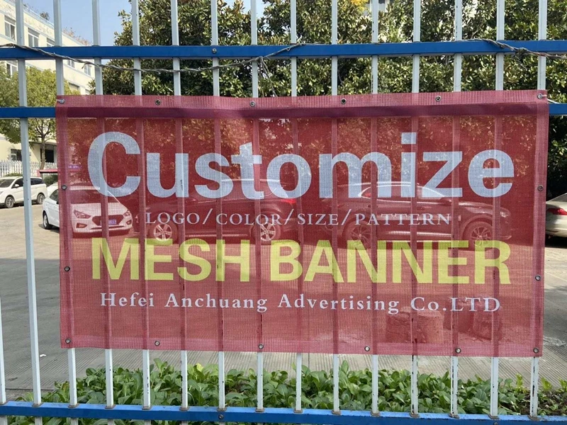 Customized Design Outdoor Hanging Sport Event Advertising Banners Digital Printing Fence Custom Polyester Mesh Fabric Banner