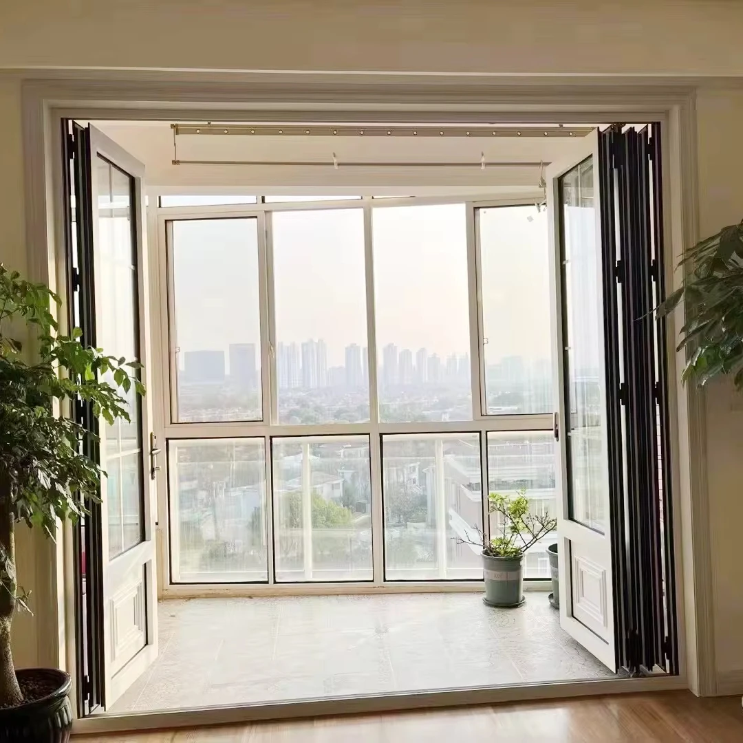 Factory Price High standard Room Dividers Glass Accordion Metal Bi Folding Doors