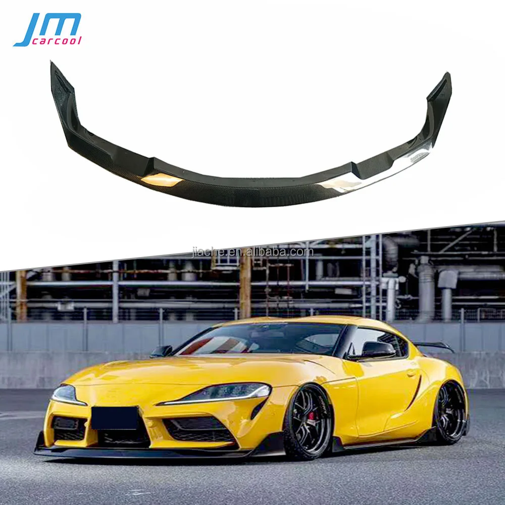 Carbon fiber/FRP Material Front Bumper Lip Chin Spoiler Auto Car Decoration  For Toyota Supra A Style 2019 2020
