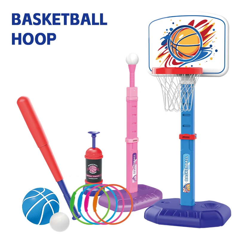 Huiye Toddler Basketball Hoop Adjustable Basketball Goal With 4 Balls Fun Indoor Outdoor Play Basketball Arcade Game Toy For Kid