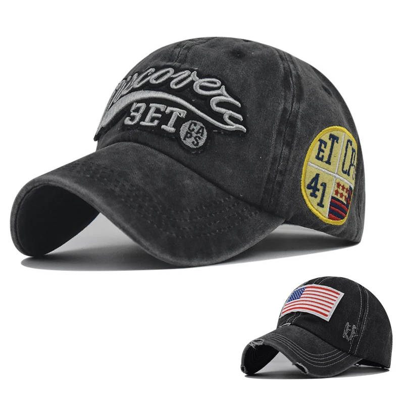 Unisex Retro Vintage Cotton Adjustable Snapback Dad Hat Blank Solid Color Baseball Cap Dyed Distressed Washed Sports Caps