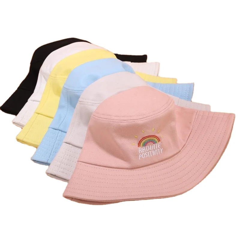 
2021 New Style Summer Embroidery Cotton Women Men Outdoor Camping Casual Custom Bucket Hat 
