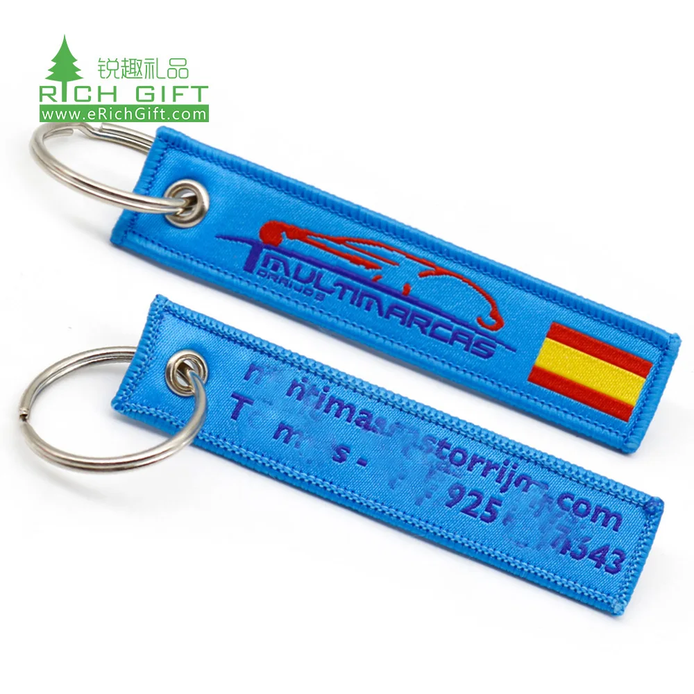 top sale twill fabric air crew embroidery keychains custom logo embroidery baseball keychain embroidered keychain custom