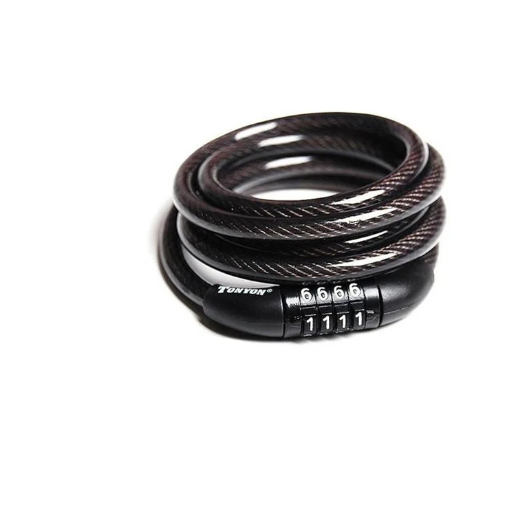 Bicycle Cable Lock Portable  Key Code Safe 4 Digit Steel Chain Combination Bike Lock