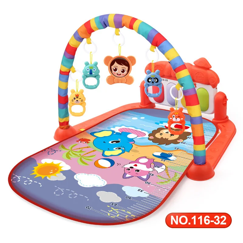Wholesale children crawling piano gym floor carpet baby play mat baby crying music toys, sports toys non-toxic