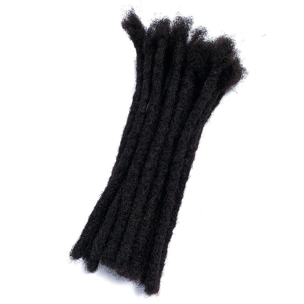 Human Dreadlocks Soft Twist Braiding Crochet Handmade Afro Kinky  Dread Locs Hair Extension 0.8CM for  African wig