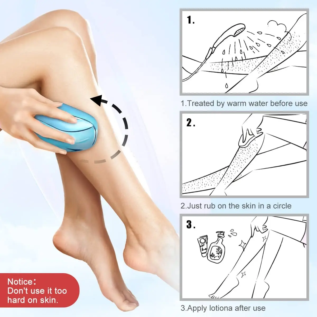 Ластик для волос с нанокристаллами, инструмент для безболезненного удаления волос для мужчин и женщин, многоразовый волшебный моющийся Эпилятор с кристаллами для гладкой кожи