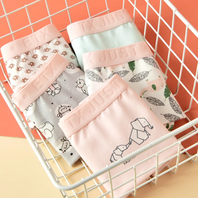 Kids Wearing Cotton Underwear Girls Boxer Briefs