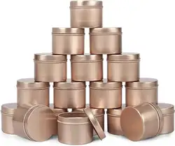 Gold Silver Empty Tin Jar Aluminum Candle Jars With Lid Metal Cream Jars Gift Packaging Storage Bottle Container