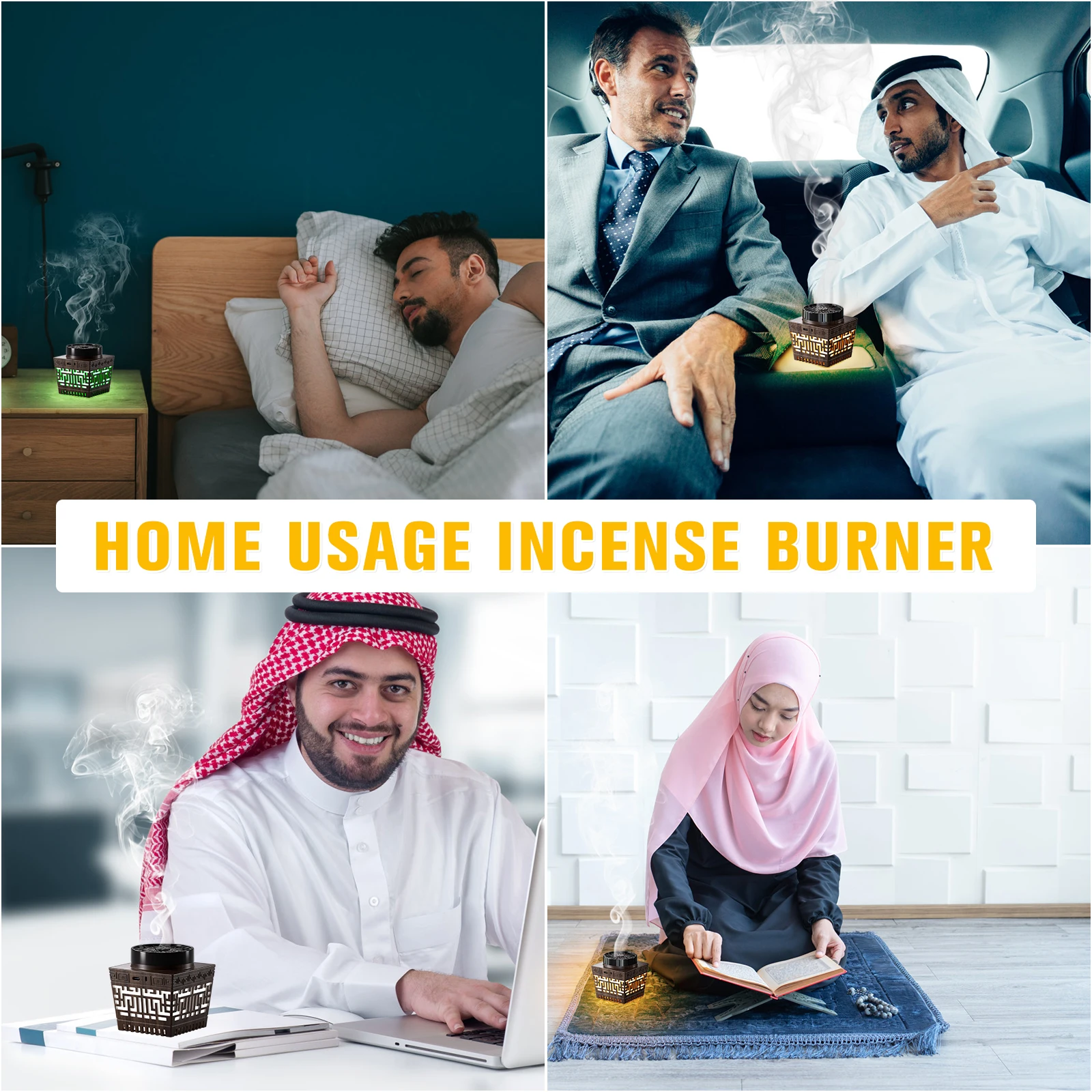 Arabian Islamic Style Oud Frankincense Resin Electric Incense Burner Mini Electric Burner Incense Bakhoor