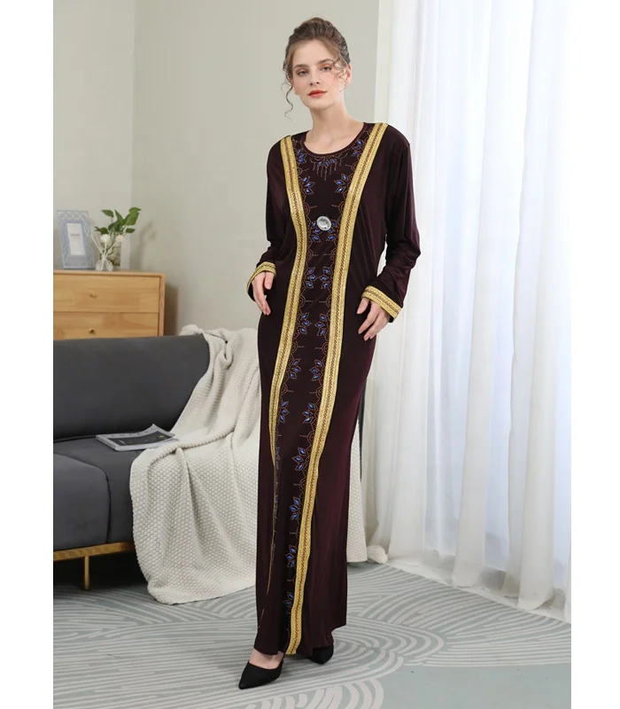 
New design Muslim women kaftan moroco dresses long sleeves beaded 