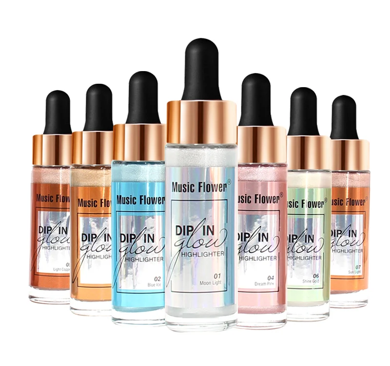 
Music flower wholesale private label glow lotion face highlighter makeup body shimmer glitter highlighter spray 