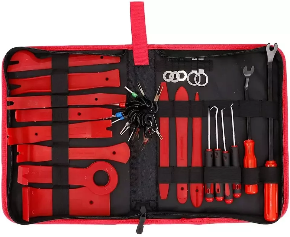 Auto trim removal tool set terminal remover tools clip pliers  car panel radio removal kit