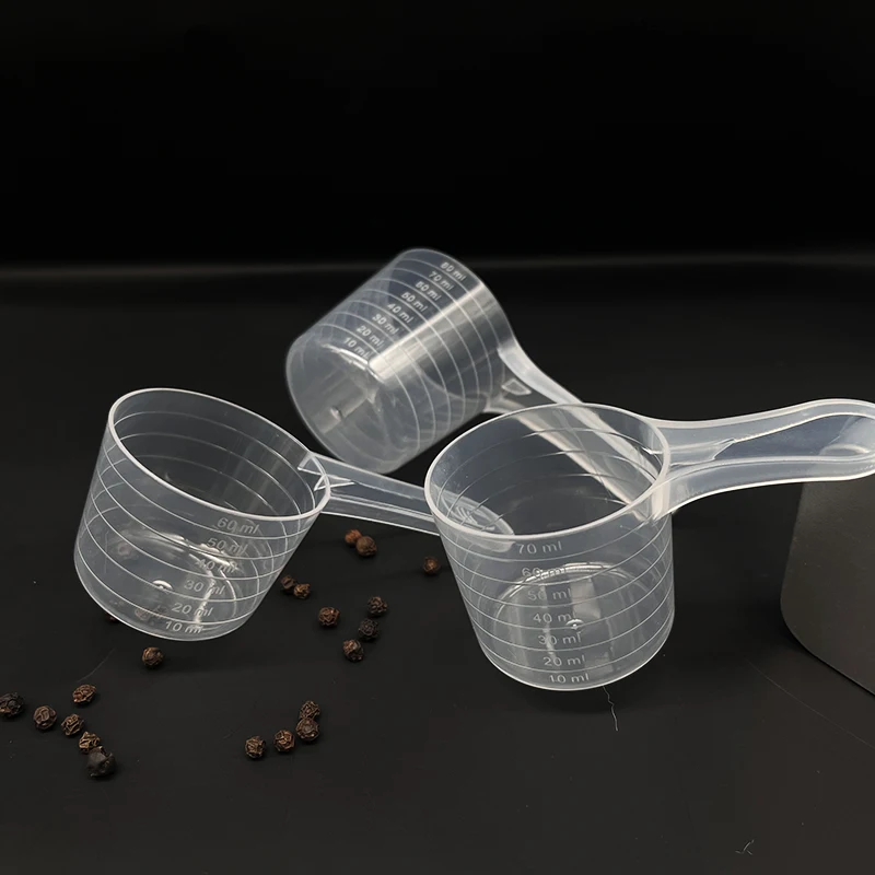Plastic Measuring Large Spoons Scoops Cups for Powders Granules Pet Food Scoops Clear Flat bottom meauring spoon