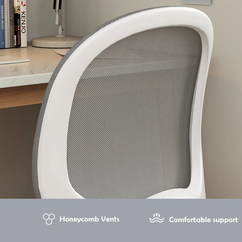 Ergonomic Small Desk Chair Adjustable Computer Task Chair No Armrest Children Chair