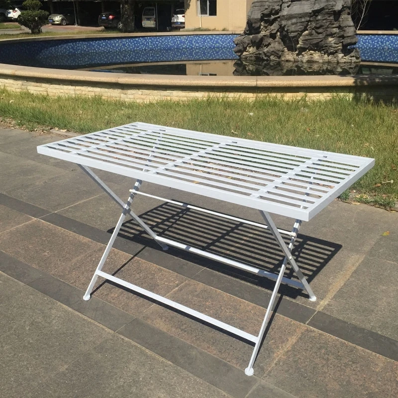 
Folding Table Cafe Garden Terrace Square Picnic Furniture Modern Metal green Dining Set Folding Outdoor Tables 