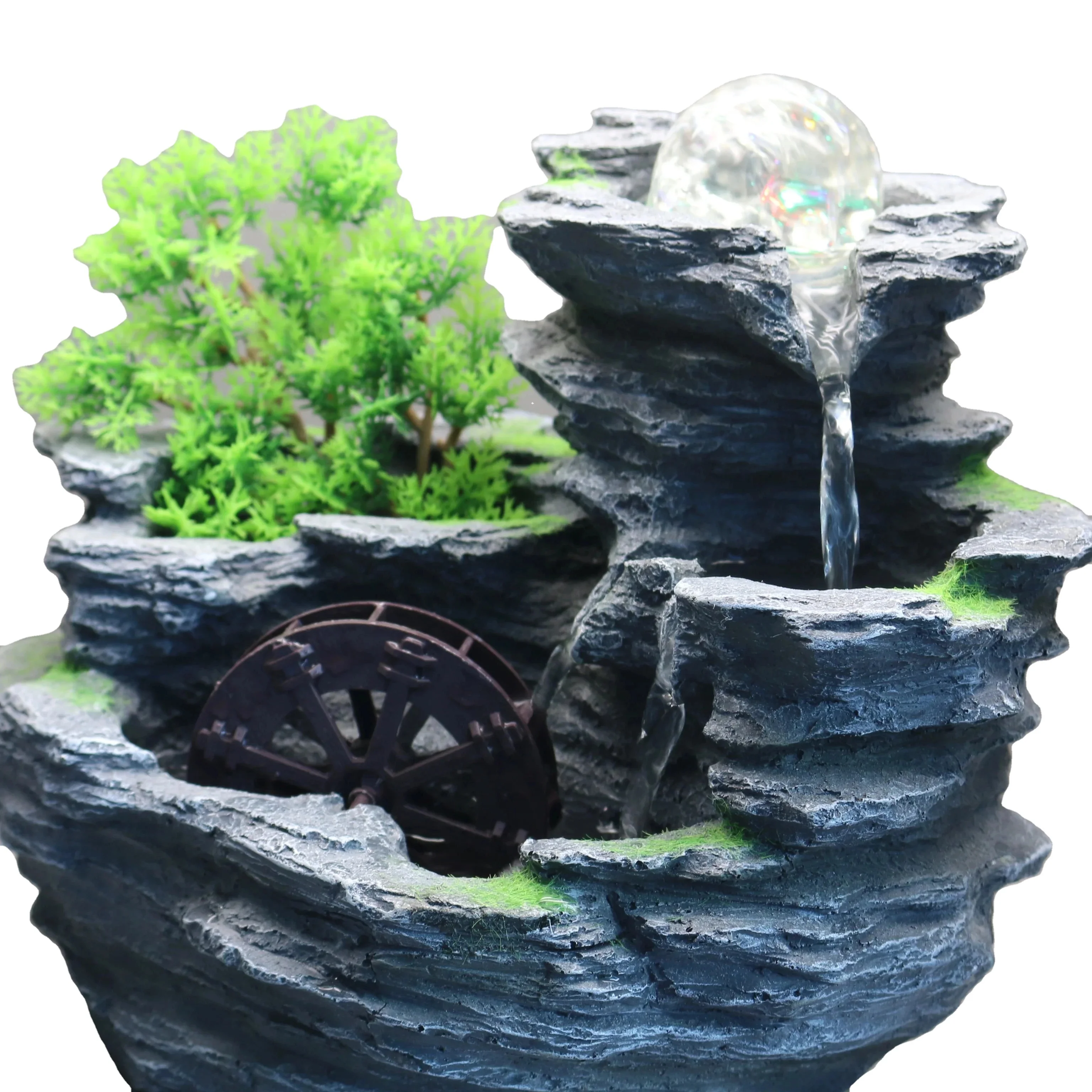 Table water furniture cycle generating income water car office tea table small fountain decorative resin crafts