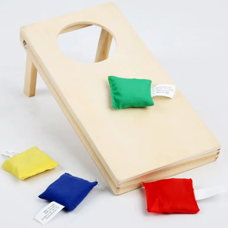 Mini Children Sandbags Board Bean Bag Toss Toy Game Cornhole Set Sandbags Game Corn Hole Game Set Bean Bag Toss Carry Bag