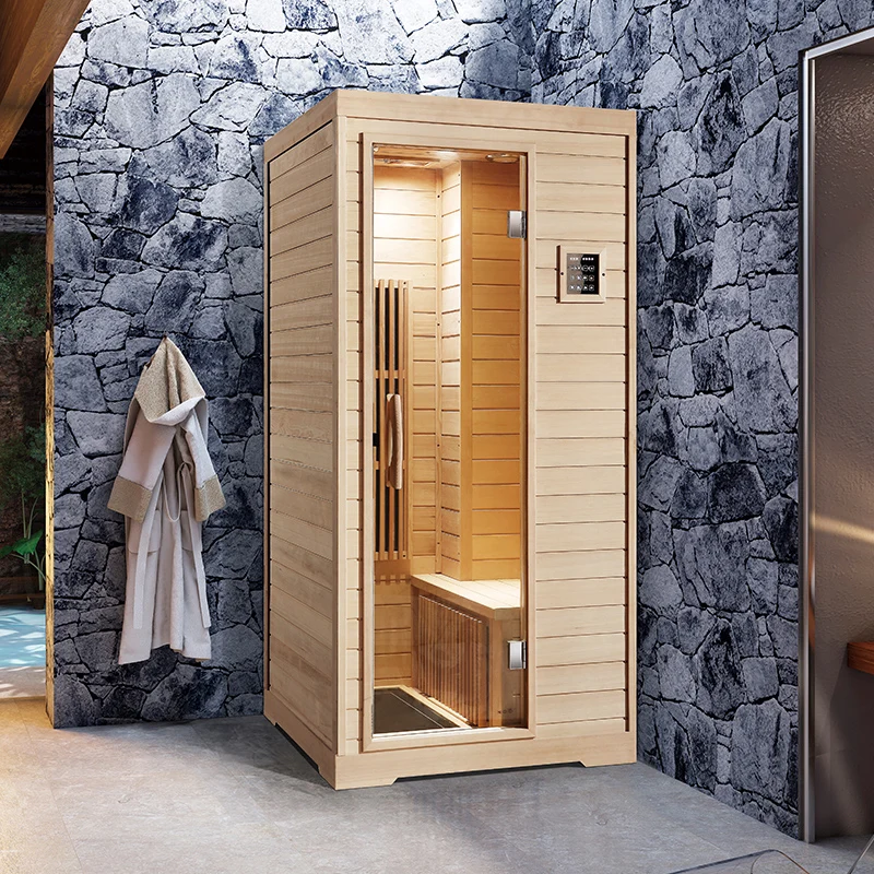 Factory Direct Mini Indoor Wooden Sauna 1-2 Person Home Far Infrared Sauna Room for Health Sauna Vapor