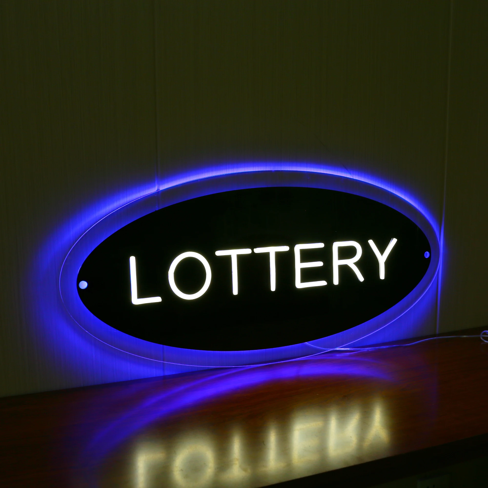 Custom Acrylic round uv print neon commercial logo 3d neon sign