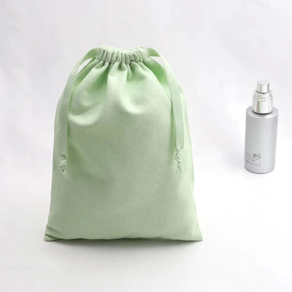Personalized logo Colorful canvas cotton drawstring bag gift packaging bag with double string