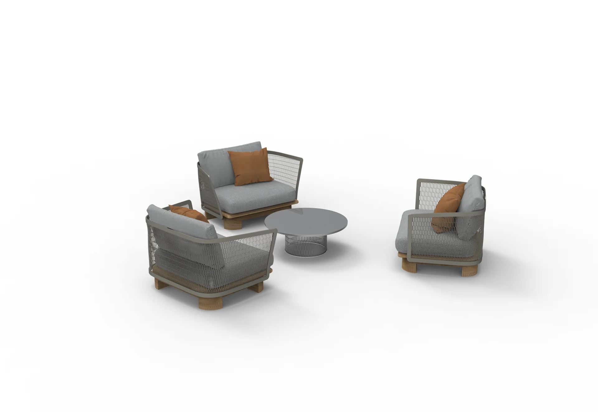 Outdoor Furniture K/D Design Garden Patio Hotel Cruise Resort Villa HPL Board Mesh Aluminum Coffee Table