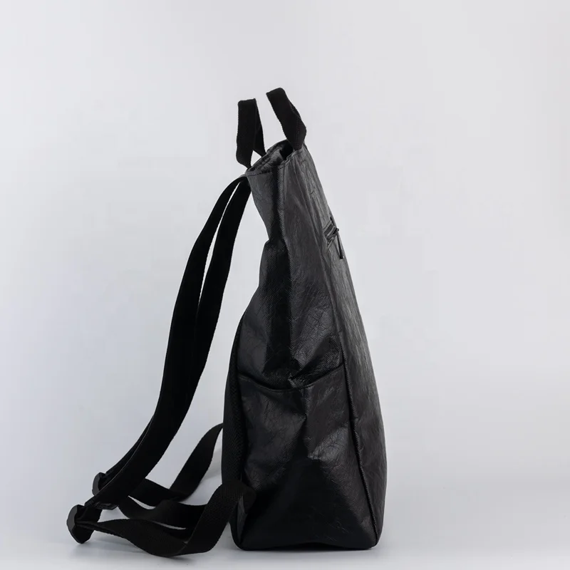 Wholesale Black Women Casual Travel Portable Washable Tyvek Paper Schoolbag Outdoor Waterproof Dupont Backpack