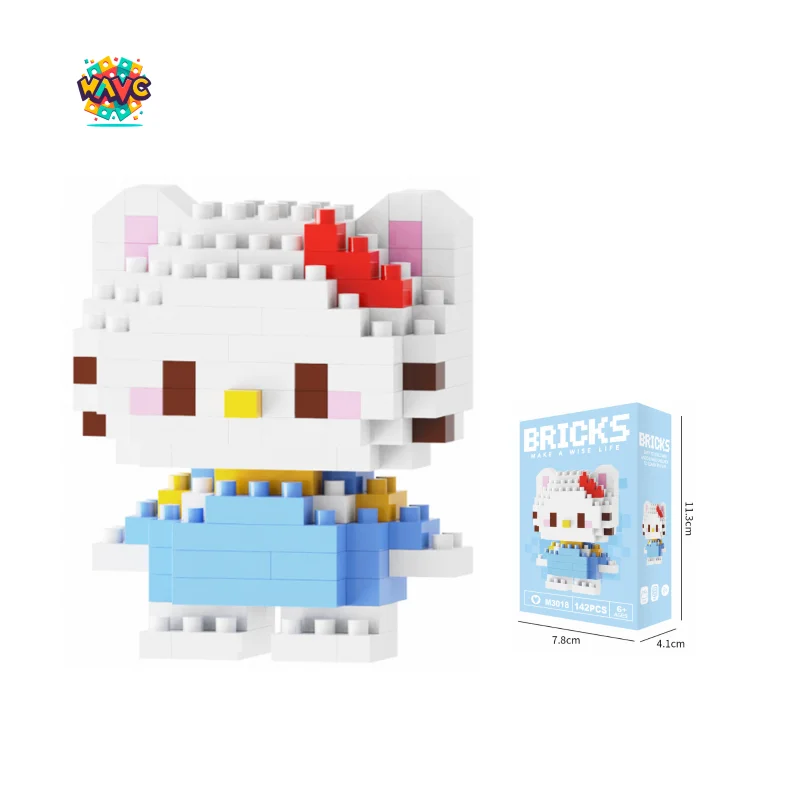 60 Style Cartoon Kitty My Melody Sanrioo Kuromi Series Box Bricks Nano Educational Building Action Blocks BX Toys figure