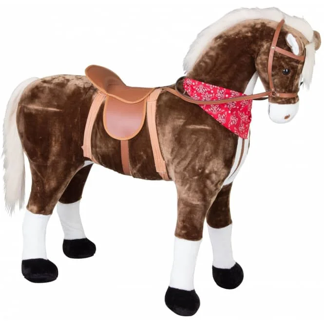 Black colored plush standing horse at 125cm height