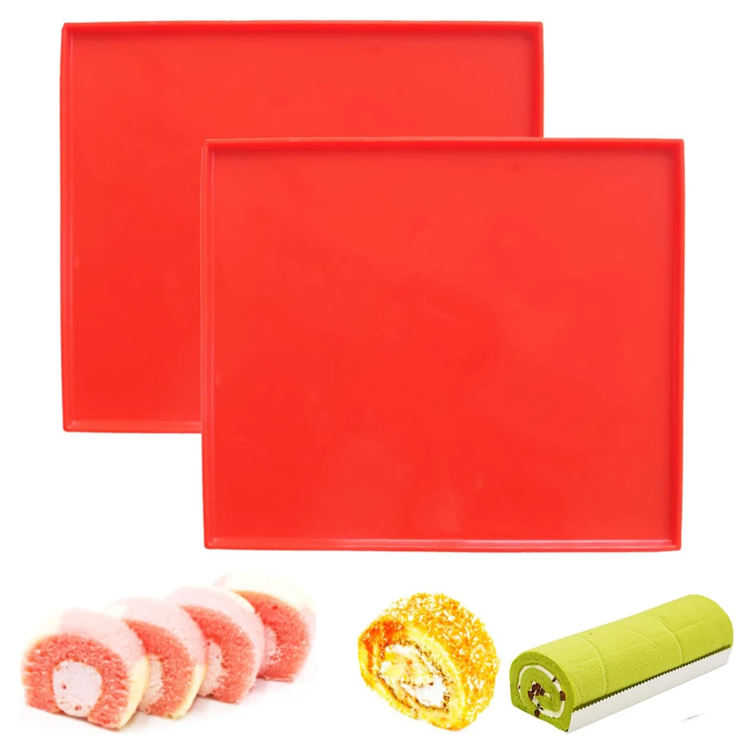 Food Grade Silicone Cake Roll Mat Multifunction Table Mat Non-Stick Silicone Oven Pads Jelly Roll Mat Baking Sheet