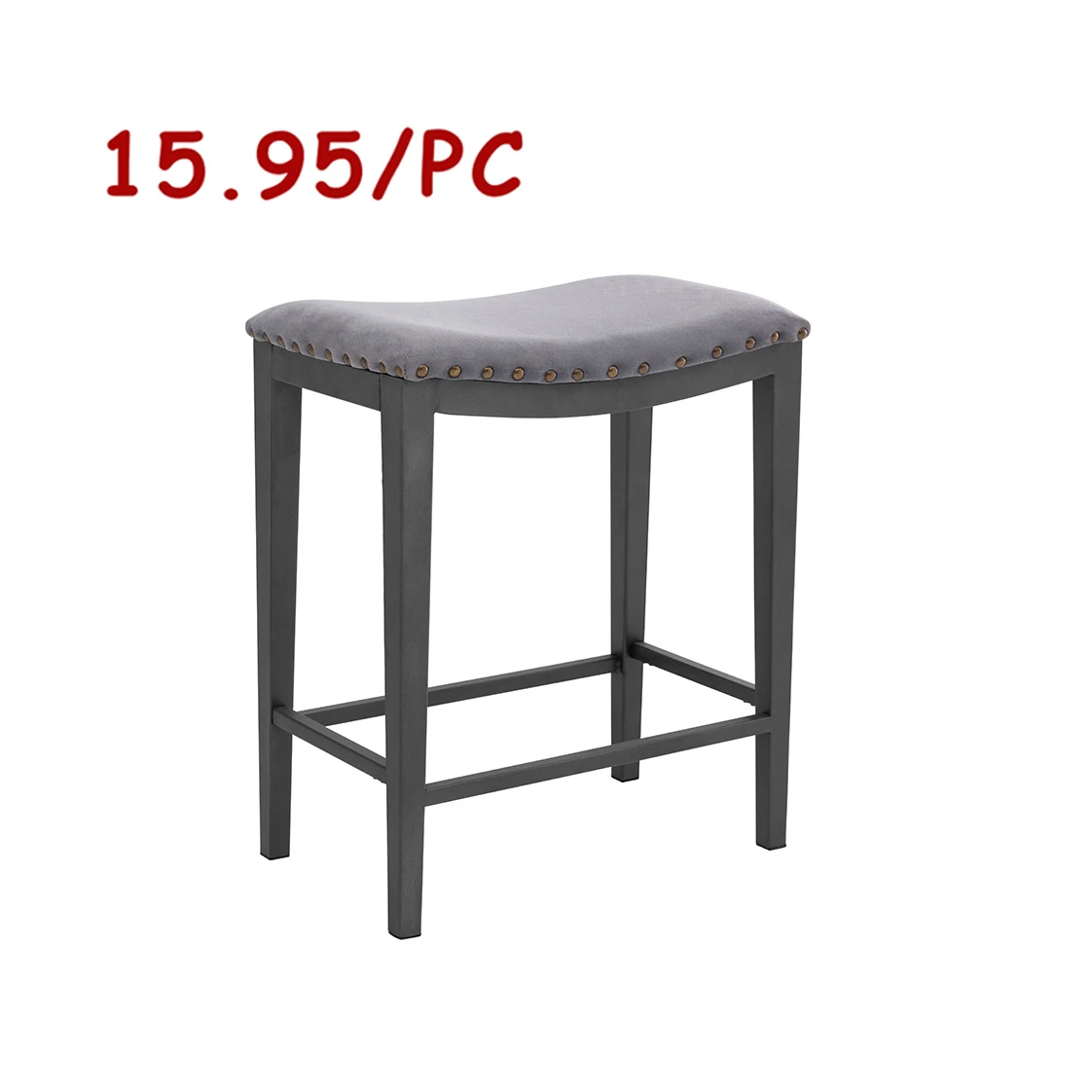 
kitchen island counter height shape legs grey velvet nails head barstools pub bar stools chairs 