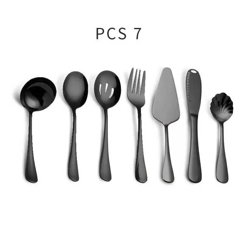 Daily Use 6 Pieces Stainless Steel Silverware Serving Set Hostess Serving Utensil Set