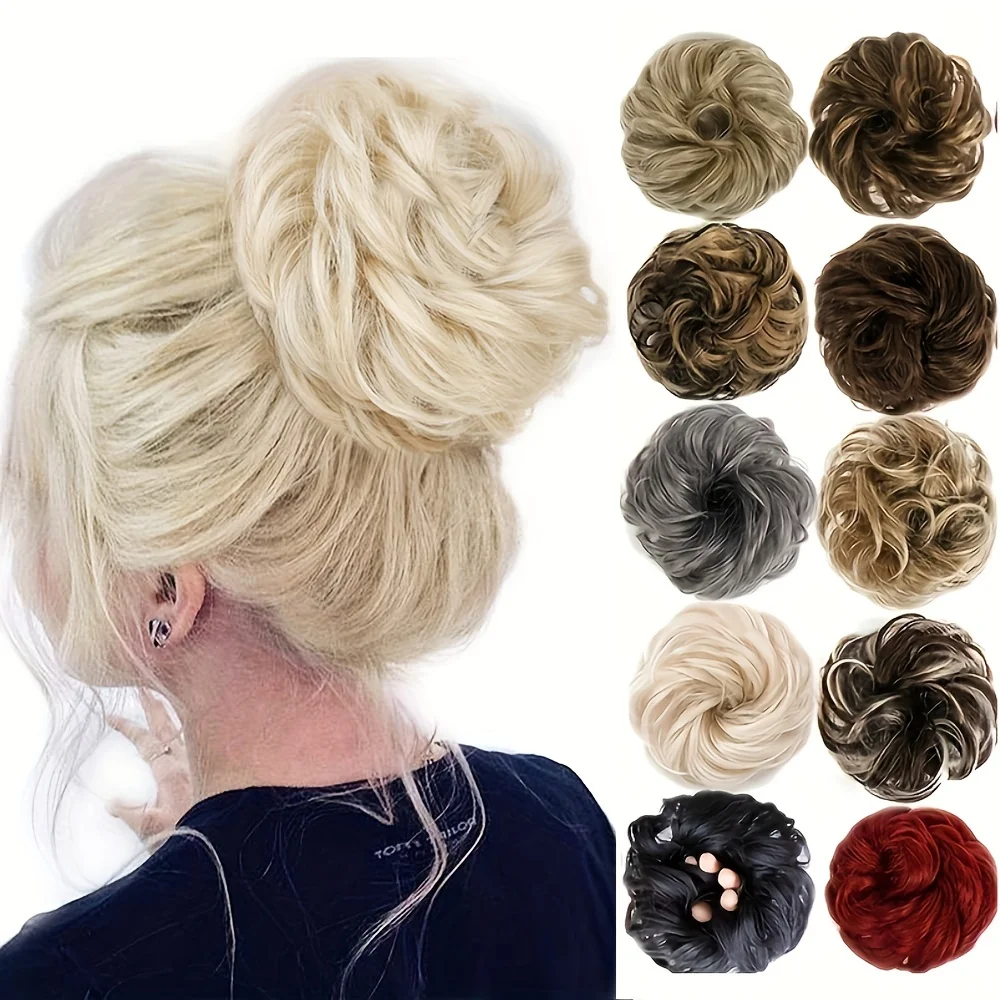 Synthetic  hair strandsHair Bun Hair Piece Scrunchies Updo Ponytail Extension Curly Synthetic Hair Chignon for WomenCurly curl