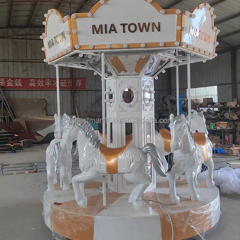 6 Seats mini small Christmas indoor merry go round babies playground children horse carousel ride for kids outdoor